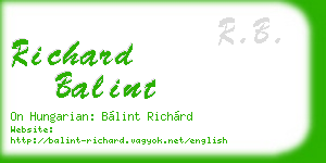 richard balint business card